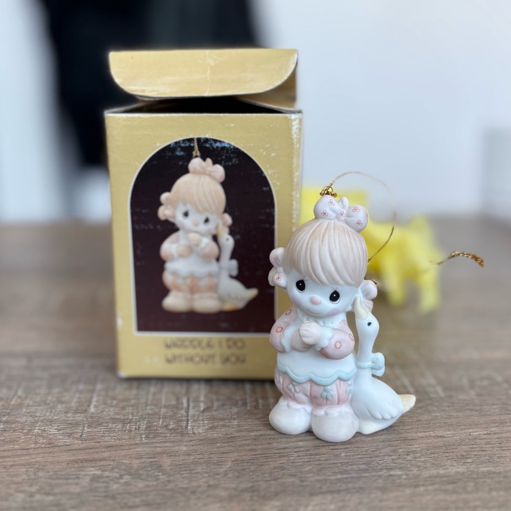 1987 Precious Moments "Waddle I Do Without You" porcelain ornament